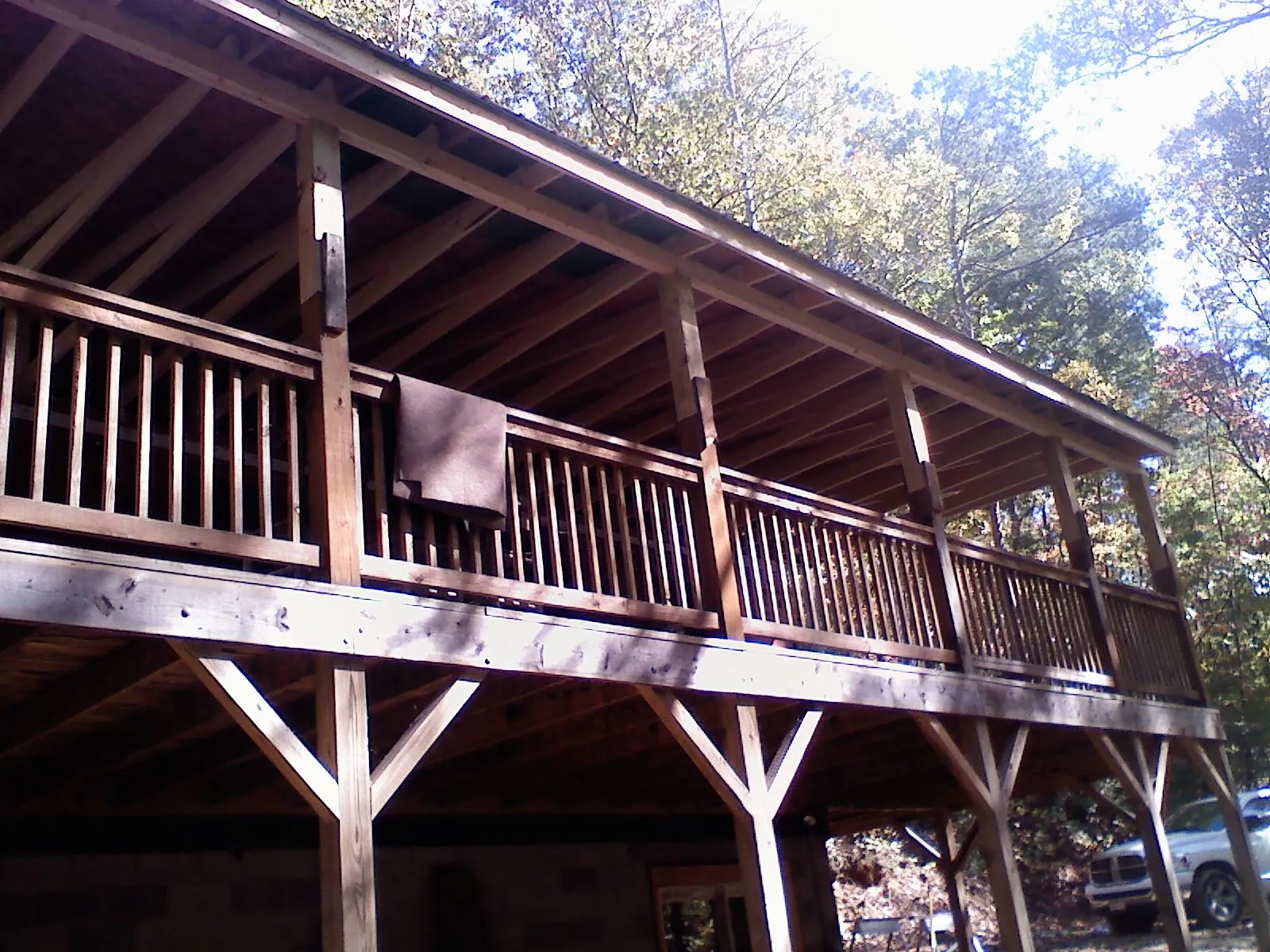 Timber framing under a new elevated porch and deck — Roof Leak Repair in Greeleyville by Roofing Brothers